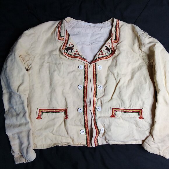 Vintage WWe. Koller-Speck Naherin Embroidered Shirt Jacket Blazer - Picture 1 of 8